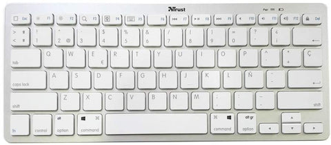 Trust Nado ES Bluetooth QWERTY Espagnole Argent - Claviers (Mini, sans Fil, Bluetooth, Clavier à Membrane, QWERTY, Argent)